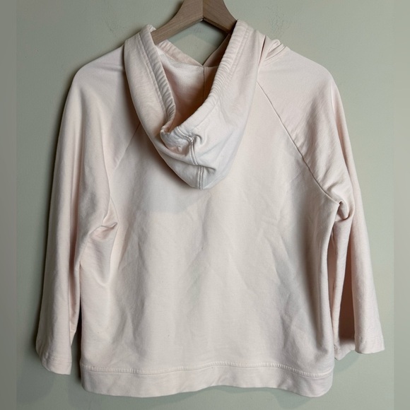 Pact Womens Organic Cotton 3/4 Sleeve Hooded Pullover Sweatshirt Small Pink - Picture 4 of 5